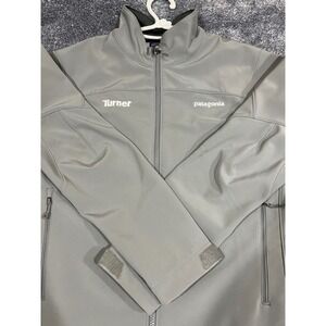 Patagonia Adze Softshell Jacket Grey Full Zip Fleece Lined Turner Logo Womens M